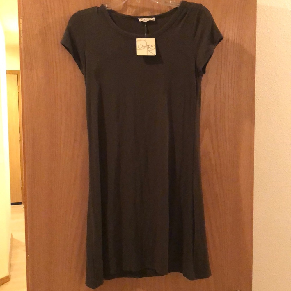 Olivia Roe olive flowy dress